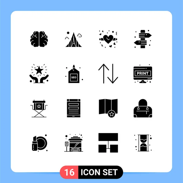 Set Vector Solid Glyphs Grid Care Nyár Mártírok Jelzőtábla Fórumon — Stock Vector