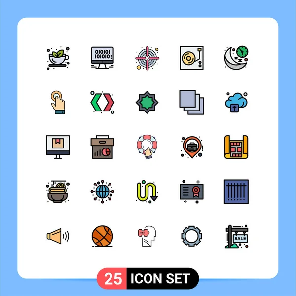 玩家编辑向量设计元素的25行符号和符号的库存向量包 — 图库矢量图片