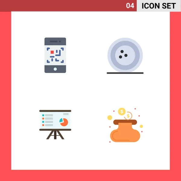 Universal Flat Icons Set Web Mobile Applications Barcode Presentation Technology — 스톡 벡터