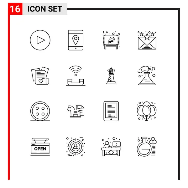 16个基本设备 通信可编辑向量设计元素的用户界面包 — 图库矢量图片