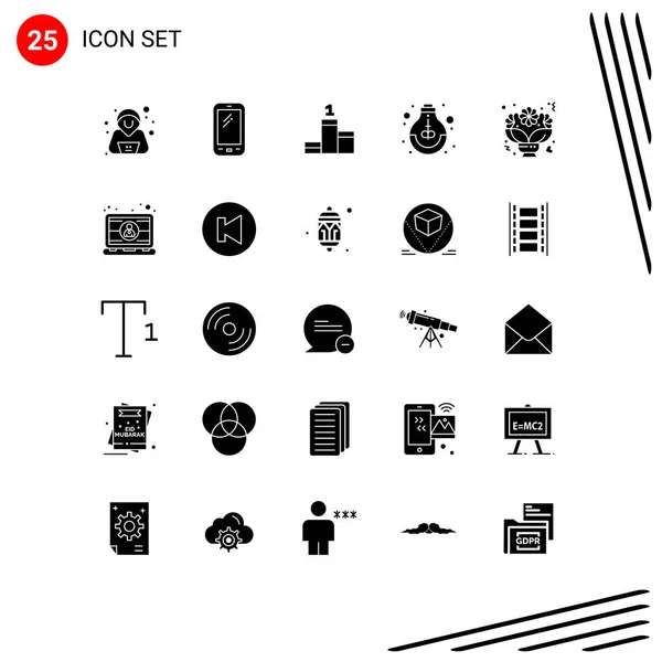 可编辑矢量设计元素的25行符号和符号的库存矢量包装 — 图库矢量图片