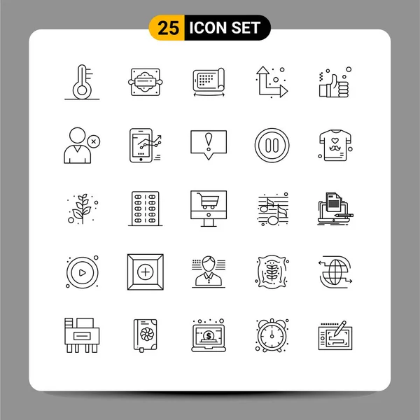25テーマベクトルラインと編集可能なシンボル ディスプレイ ビジネス 矢印など 編集可能なベクトルデザイン要素 — ストックベクタ