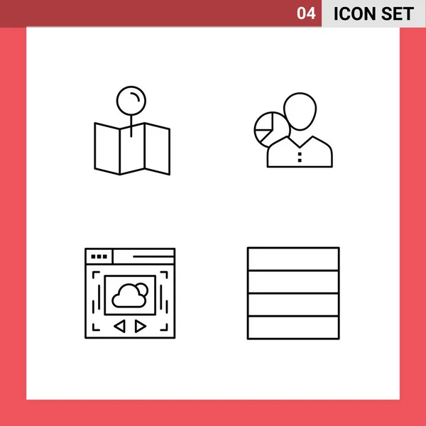 Skupina Vyplněné Ploché Barvy Značky Symboly Pro Umístění Osoba Pin — Stockový vektor