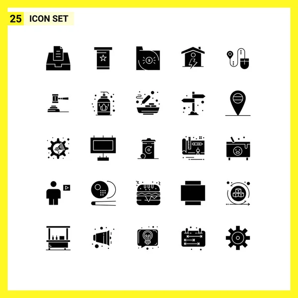 Universal Icon Symbols Group Modern Solid Glyphen Location Power Banking — Stockvektor