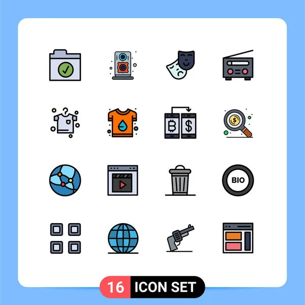 Universal Icon Symbolen Groep Van Modern Flat Color Filled Lijnen — Stockvector