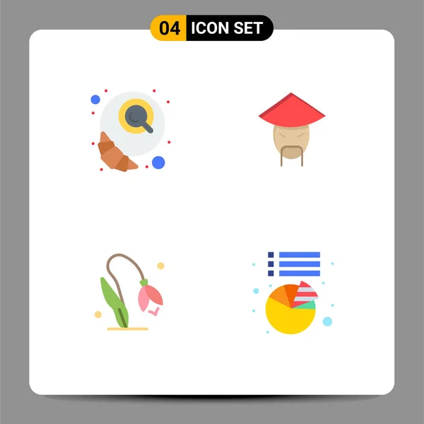 Flat Icon Concepto Para Websites Móvil Apps Desayuno Floral Mañana — Archivo Imágenes Vectoriales