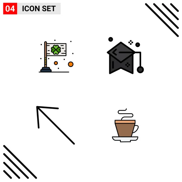 Stock Vector Icon Pack Líneas Símbolos Para Día Estudiante Irish — Vector de stock