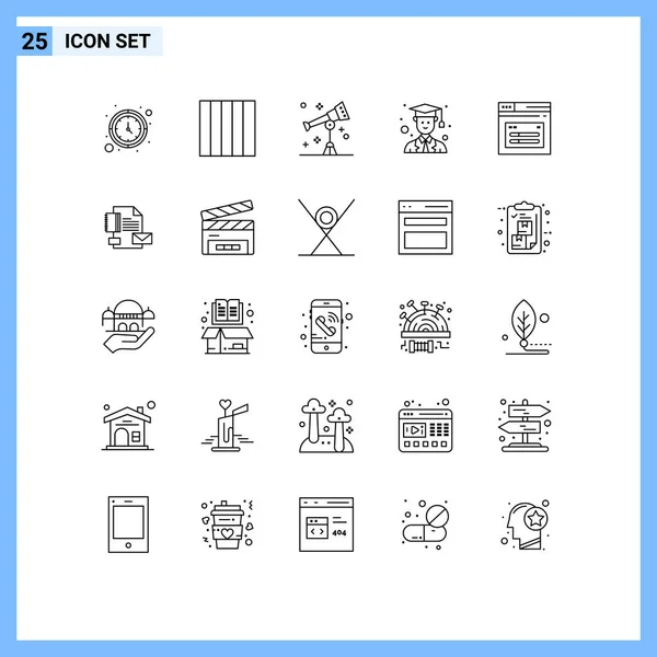 Set Modern Icons Sysymbols Signs Branding Web Space Page Male — Vector de stock