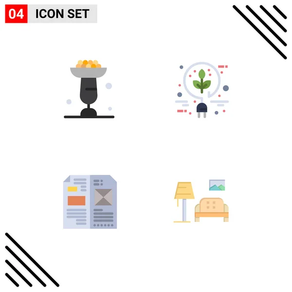 Mobile Interface Flat Icon Set Pictograms Baking Book Cupsakes Electric — Stock Vector