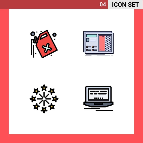 Set Modern Icons Symbols Signs Can Celebration Waste Drawing Holiday — Stock Vector