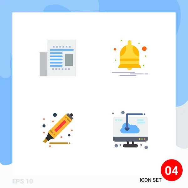 Creative Icons Modern Signs Symbols Article Highlighter Read Notice Cloud — Διανυσματικό Αρχείο