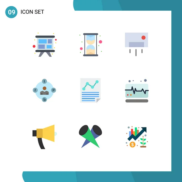 Universal Icon Symbols Group Modern Flat Colors Data Media Compressions — 스톡 벡터