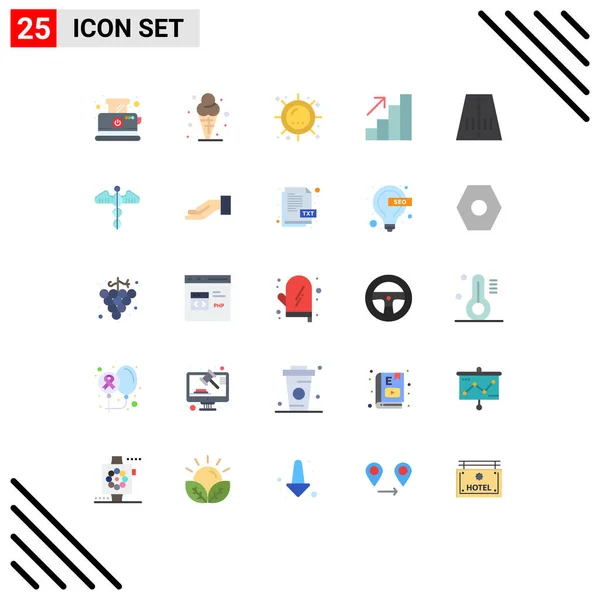 Creative Icons Modern Signs Sysymbols Route Growth Heat Career Sunshine — Archivo Imágenes Vectoriales