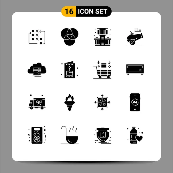 Conjunto Icones Modernos Símbolos Sinais Para Fluxo Computação Barra Armazenamento — Vetor de Stock