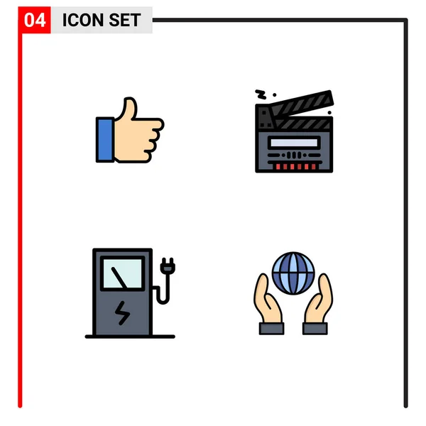 Icônes Créatives Signes Modernes Symboles Main Charge Amour Clip Station — Image vectorielle