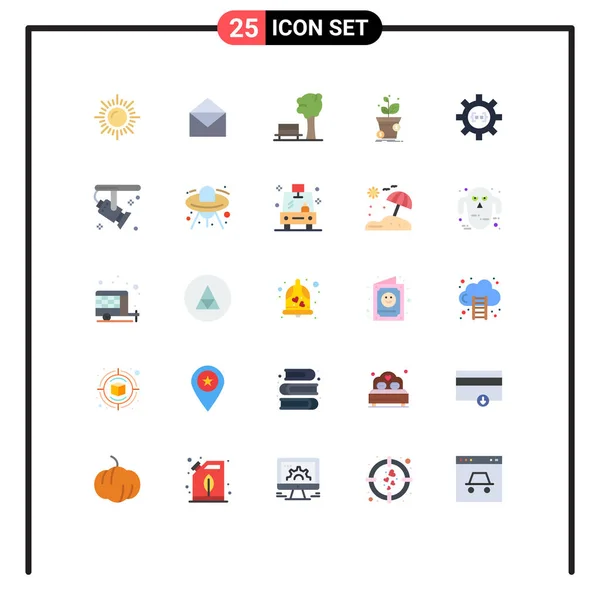 Universal Icon Symbols Group Modern Flat Színek Fogaskerék Üzleti Természet — Stock Vector