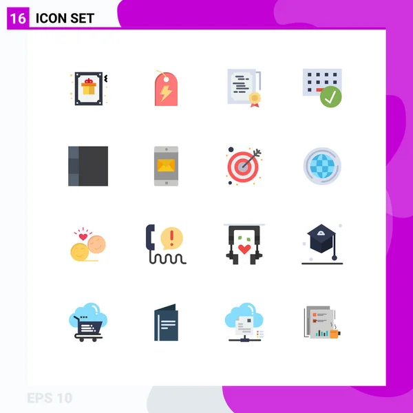 Set Vector Flat Colors Grid Gadget Connected Energy Computers Stamp — Vector de stock