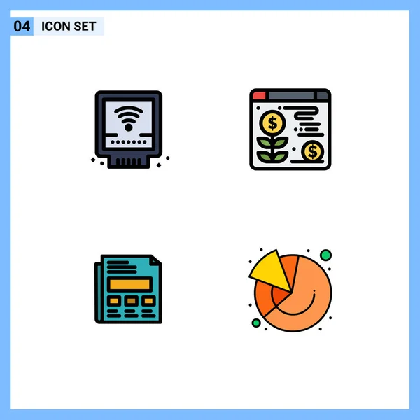 Stock Vector Icon Pack Mit Linienzeichen Und Symbolen Für Detektor — Stockvektor