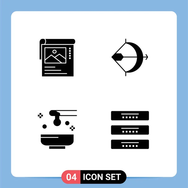Pack Modern Solid Glyphs Signs Symbols Web Print Media Cleander — 스톡 벡터