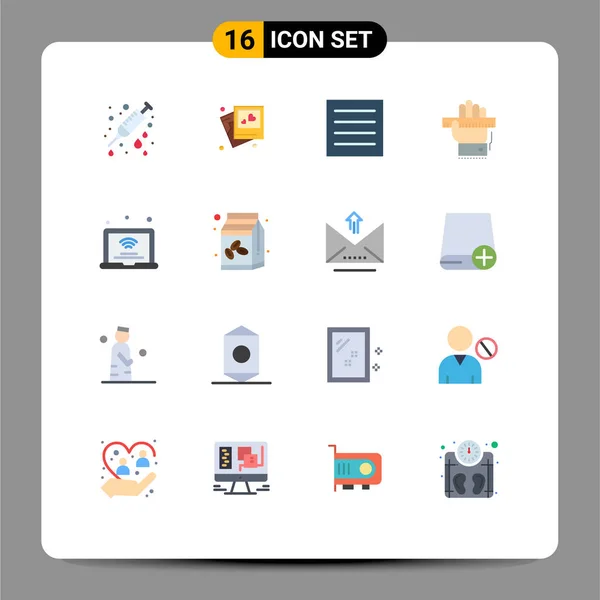 16用于Web和Mobile Applications笔记本电脑 教育的通用平面彩色套件 — 图库矢量图片