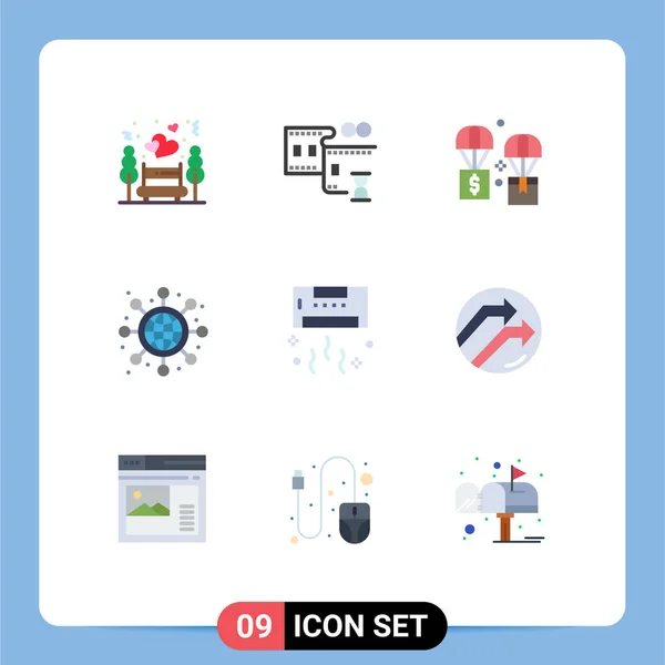 Set Modern Icons Símbolos Sinais Para Cool Entrega Startup Global —  Vetores de Stock