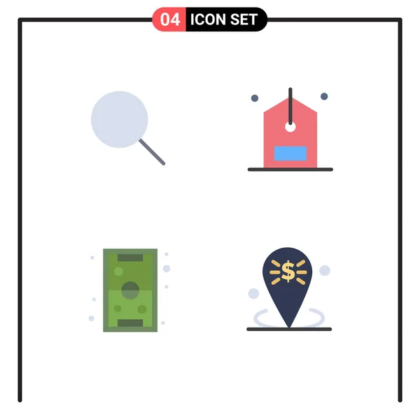 Set Vector Flat Icons Grid Instagram Games Check Discount Play — Stock Vector