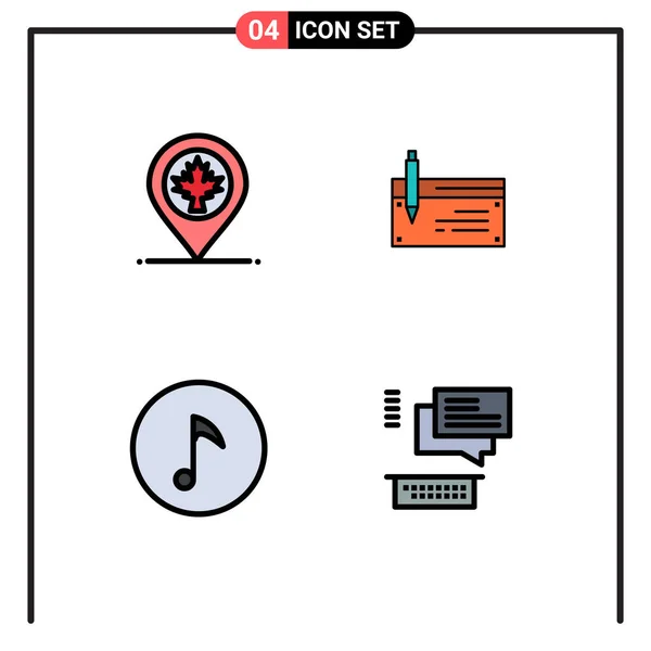 Creative Icons Modern Signs Sysymbols Map Financial Leaf Bank Key — Archivo Imágenes Vectoriales