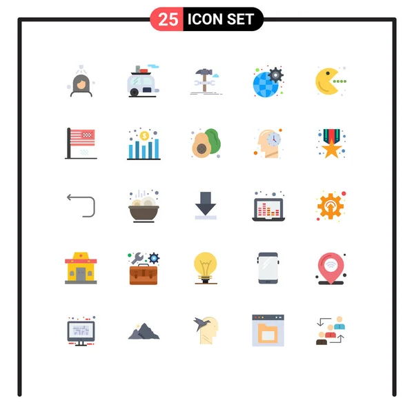 Vector Stock Icon Pack Líneas Señales Símbolos Para Configuración Global — Vector de stock