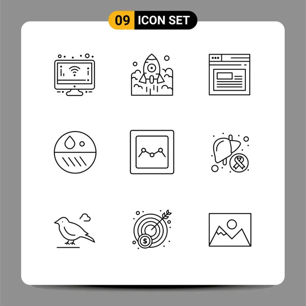 Stock Vector Icon Pack Line Signs Symbols Analytics Dry Exploder — 스톡 벡터