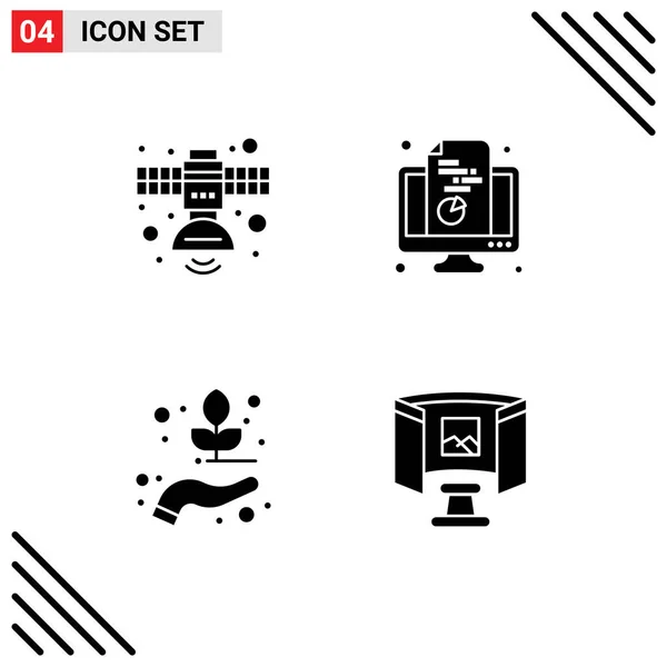 Universal Solid Glyphs Set Web Mobile Applications Kommunikáció Dokumentum Tér — Stock Vector