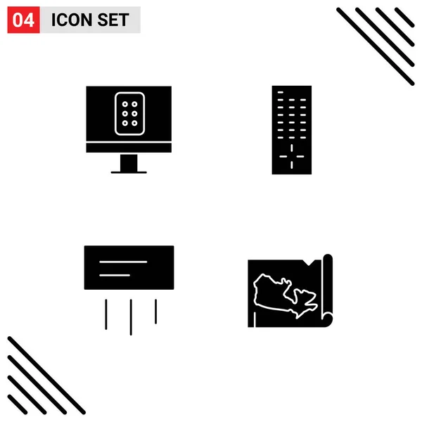 Interface Utilisateur Glyphe Solide Pack Signes Symboles Modernes Contrôle Canada — Image vectorielle