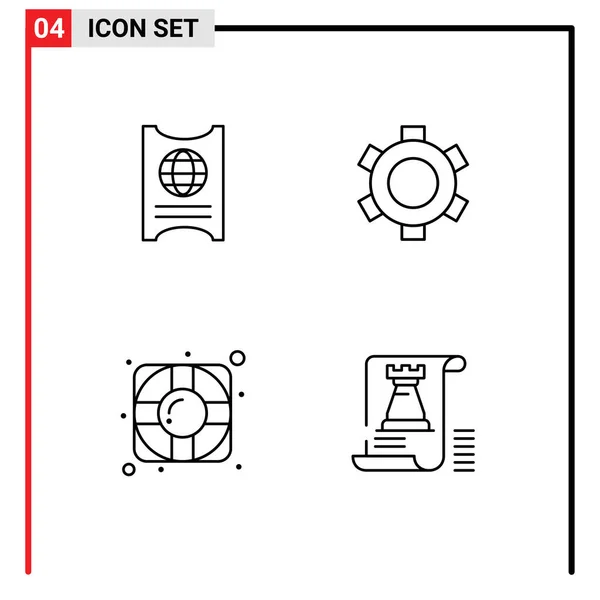 Interface Utilisateur Paquet Couleurs Plates Filledline Base Passe Sauveteur Hôtel — Image vectorielle