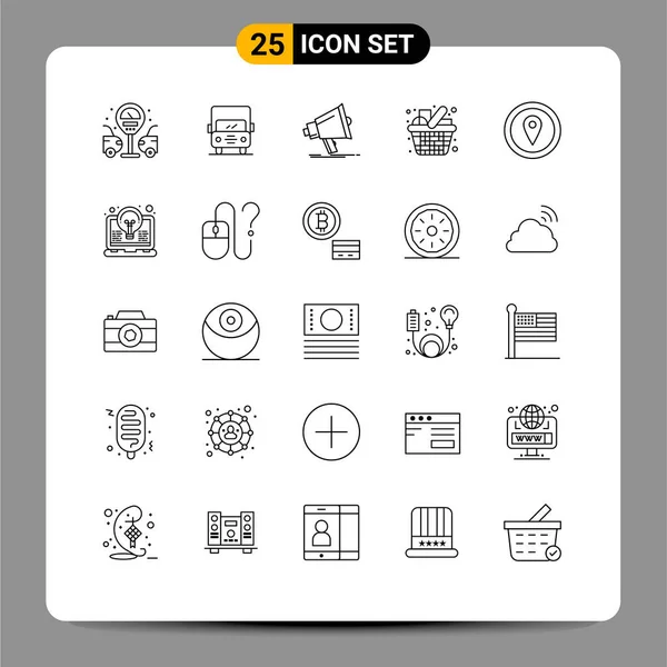 Universal Icon Symbols Gruppe Von Modernen Linien Von Gps Küche — Stockvektor
