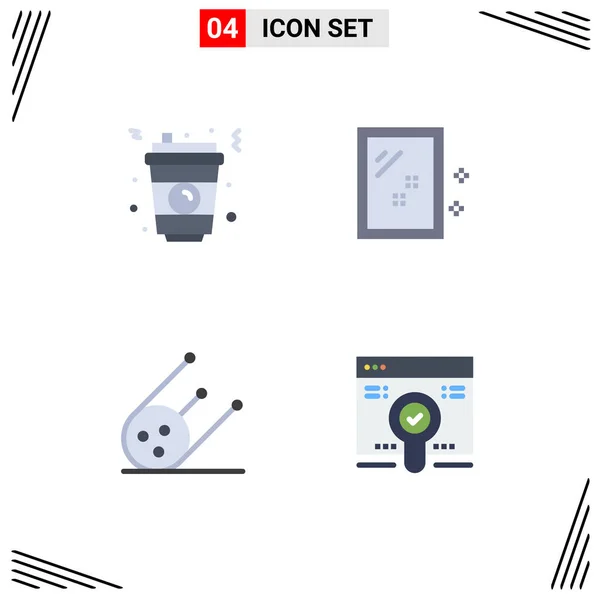 Set Modern Icons Sysymbols Signs Soda Shuttle Food Cleaning Web — Archivo Imágenes Vectoriales