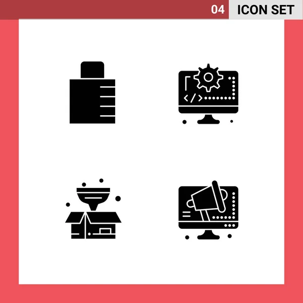 Creative Icons Modern Signs Key Package Security Digital Filter Table — стоковый вектор