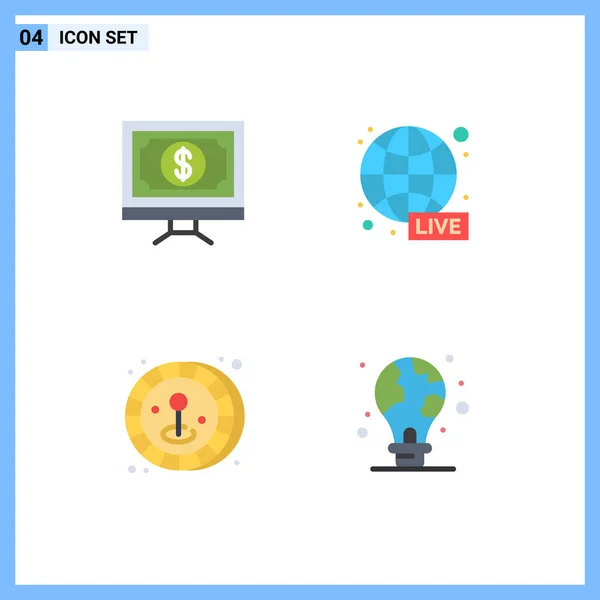 User Interface Pack Basic Flat Icons Bank Coin Money Live — Διανυσματικό Αρχείο