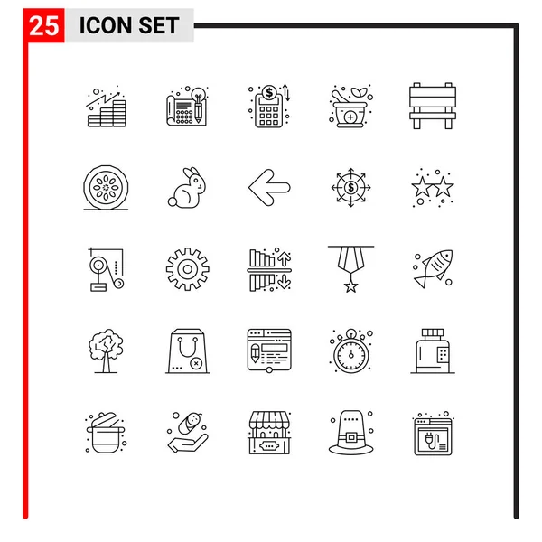 25种家具 草本编辑向量设计元素的用户界面包 — 图库矢量图片