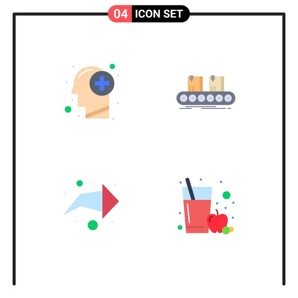 Flat Icon Concepto Para Websites Mobile Apps Cabeza Línea Mente — Vector de stock