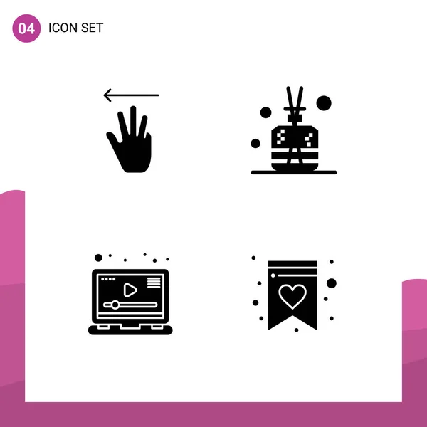 Set Von Modernen Symbolen Symbole Zeichen Für Hand Spieler Links — Stockvektor