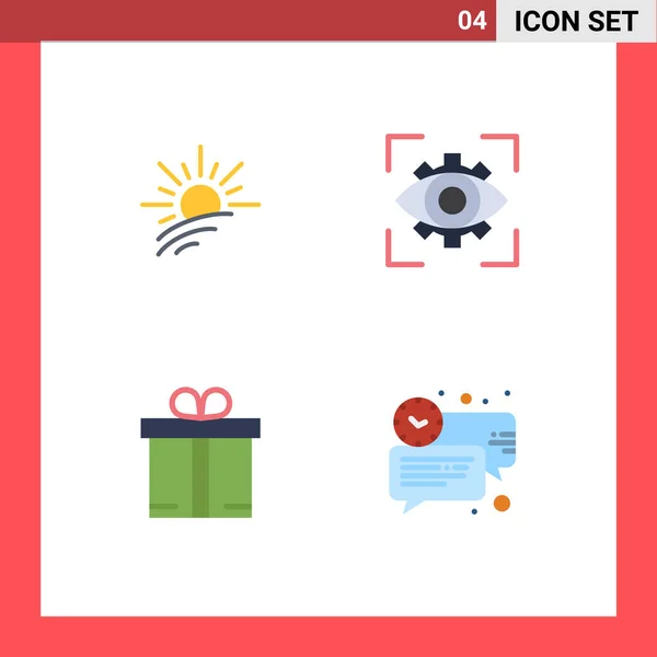 Mobile Interface Flat Icon Set Pictograms Brightness Gift Spring Imagination — Archivo Imágenes Vectoriales