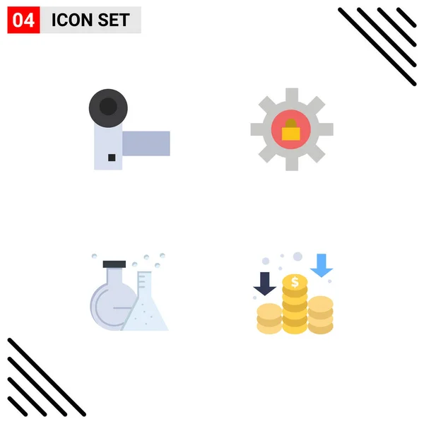 Universal Flat Icons Set Web Mobile Applications Camcorder Flask Gadgets — 스톡 벡터