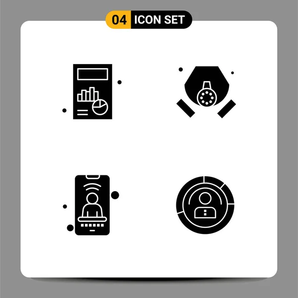 Creative Icons Modern Signs Symbols Business User Graph Pollution Phone — Stock Vector