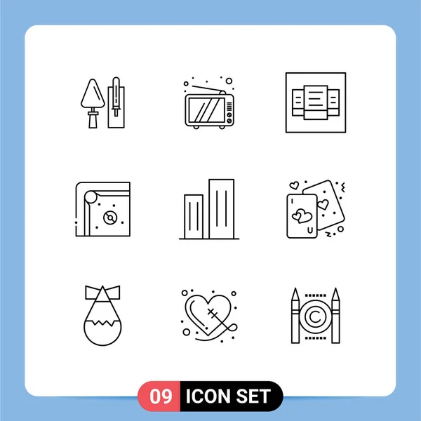 Thematic Vector Outlines Editable Sysymbols Buildings Play Device Game Air — Vector de stock