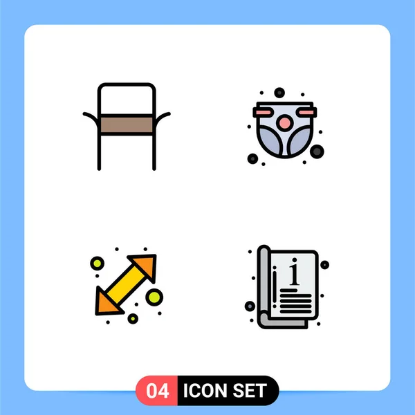 Universal Icon Symbols Group Modern Filledline Flat Colors Chair Arrow — Stockový vektor