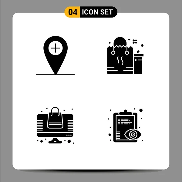Set Modern Icons Symbols Signs Add Online Shopping Package Online — Stock Vector