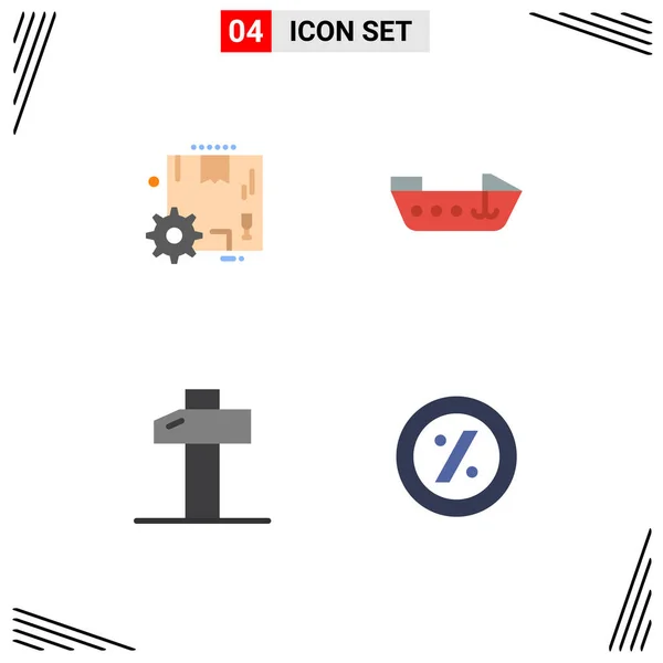 Universal Icon Symbols Group Modern Flat Icons Box Tools Settings — Stock Vector