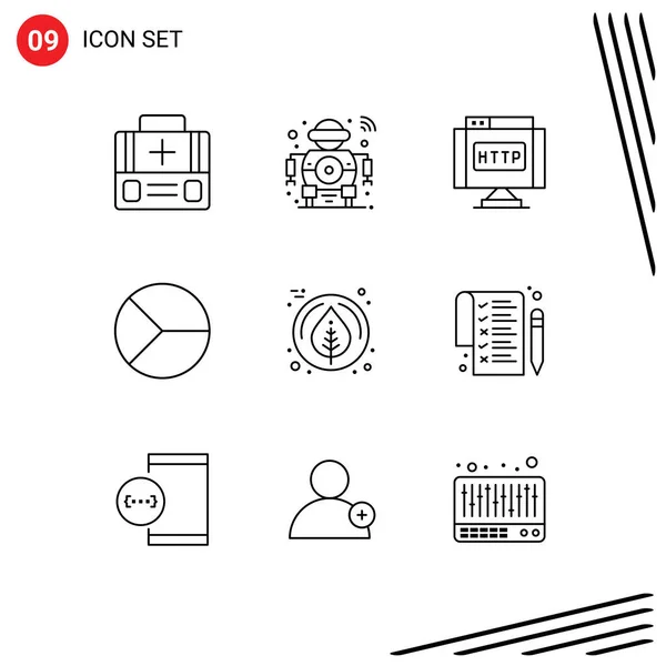 Packung Mit Kreativen Umrissen Von Kuchen Finanzen Technologie Diagramm Link — Stockvektor