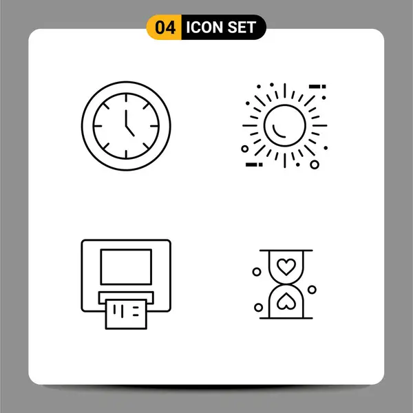 Creative Icons Modern Signs Sysymbols Clock Atm Time Eco Money — Vector de stock