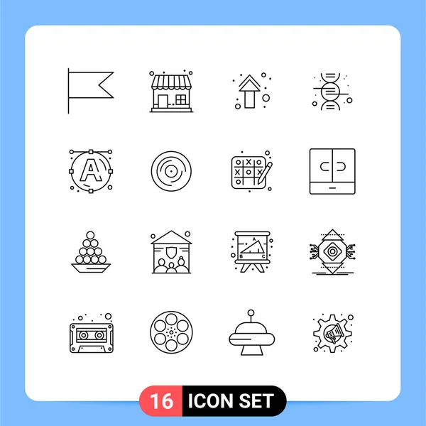 16现代符号和艺术符号 Dna可编辑向量设计元素用户界面大纲包 — 图库矢量图片