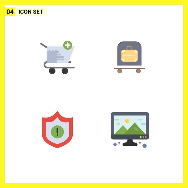 Universal Icon Symbols Group Modern Flat Icons Cart Security Shopping — Stock Vector